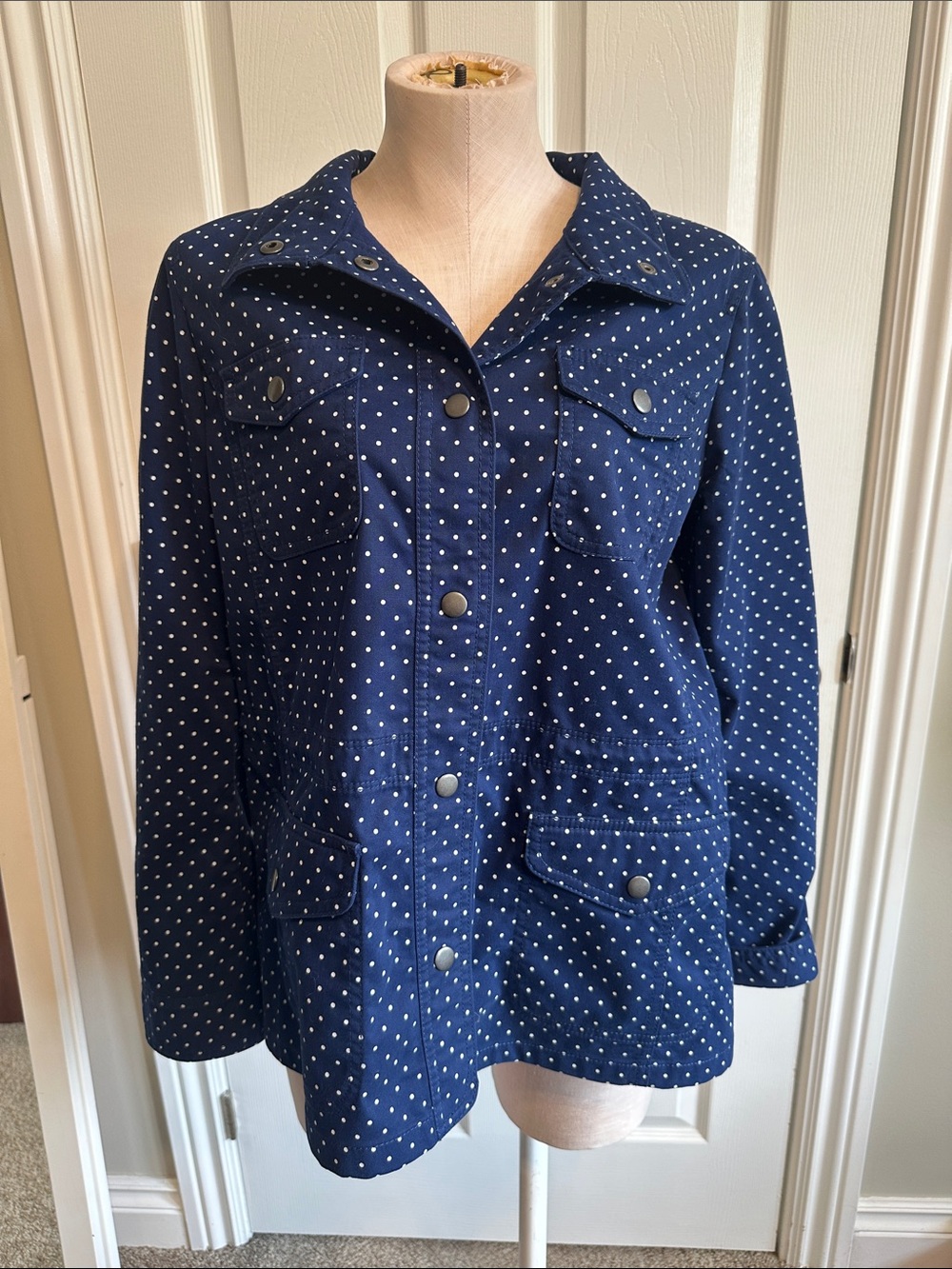 Talbots Deep Navy Women's Polka dot jacket